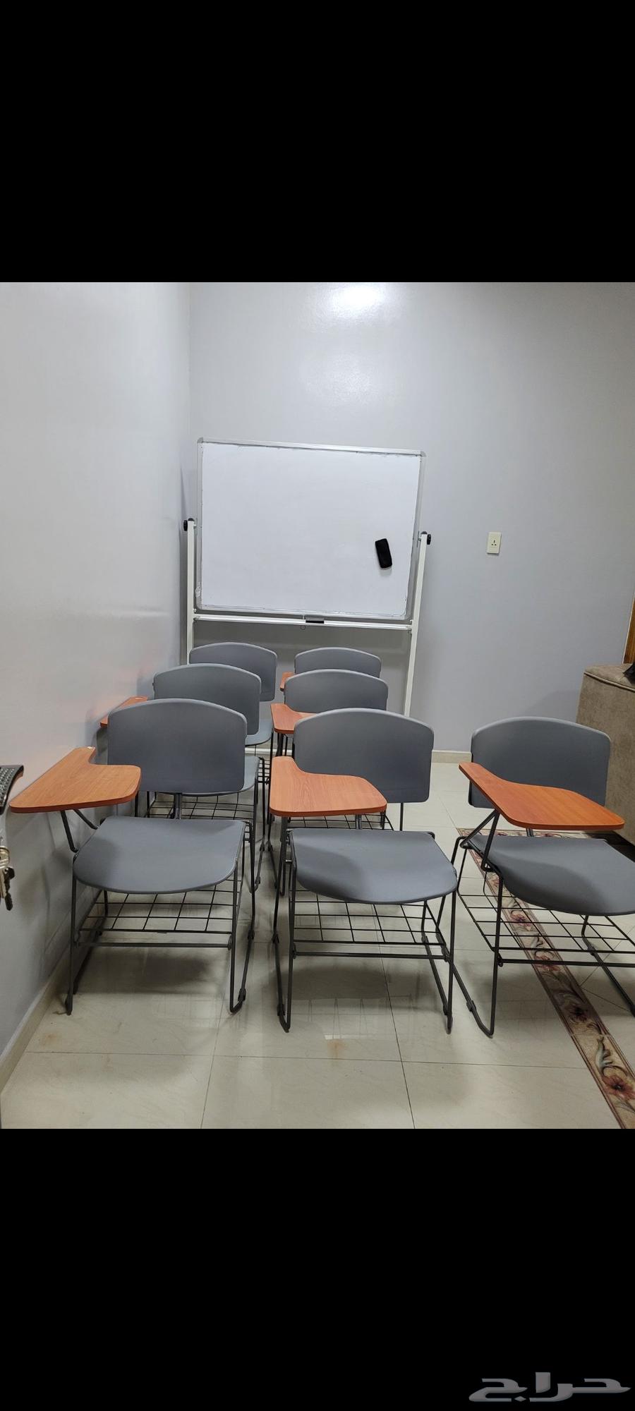 7 chairs with a large whiteboard, almost new. Very little used.64580785550082110