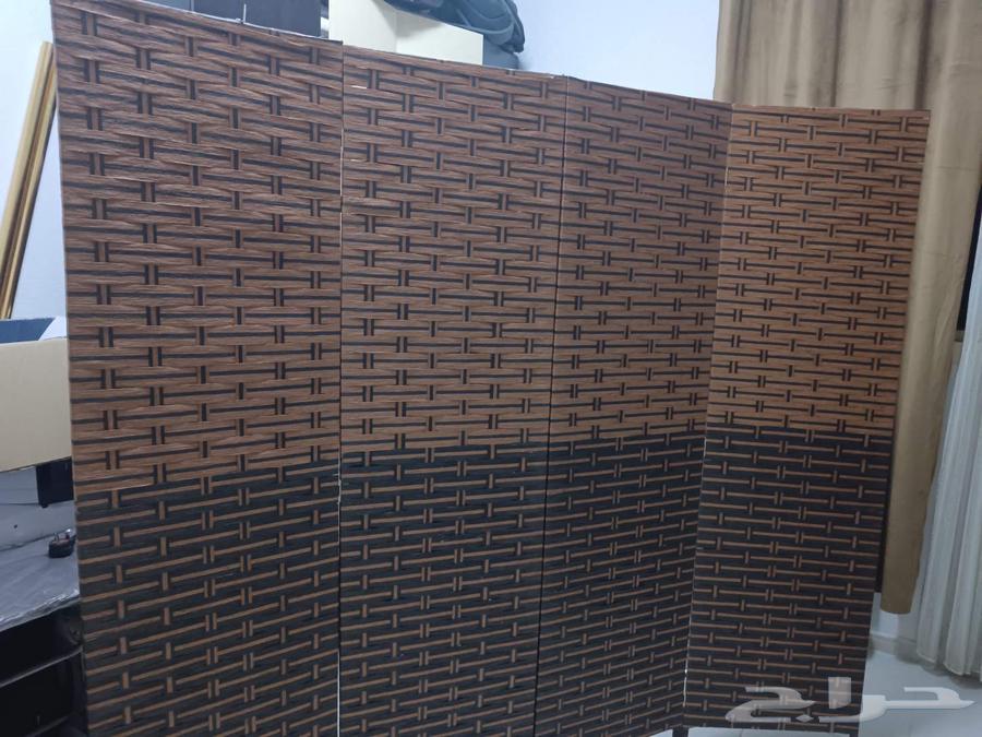 2 double wooden bed used with 4-panel folding door, almost new64584050166787113