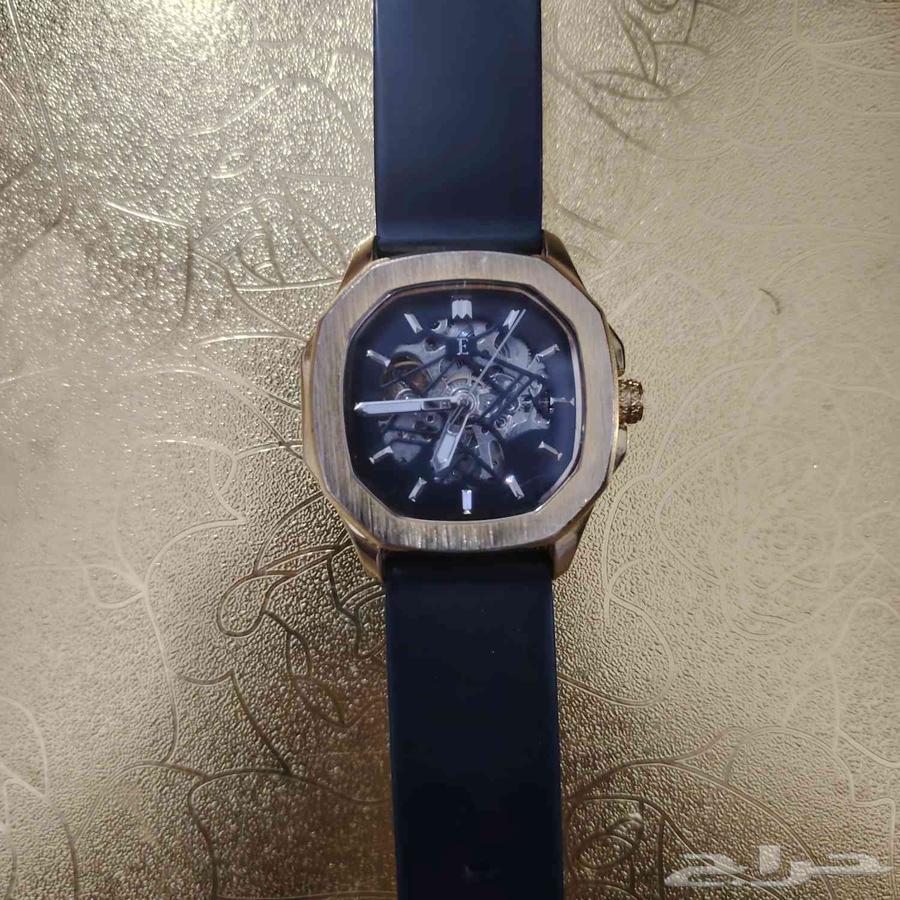 ساعة ايلين اصلية تشتغل بالتعبئة بالون الاصفر والجلد الاسود64582581234433110