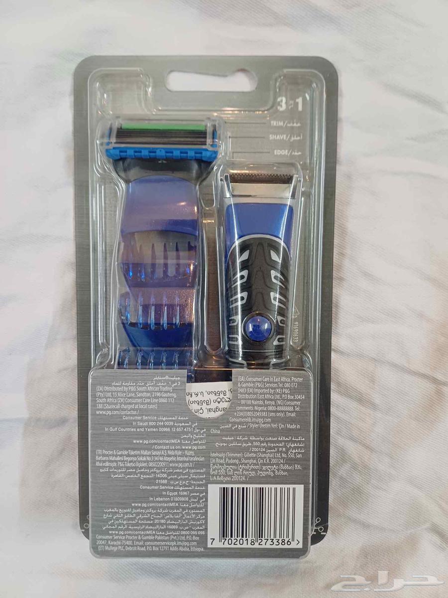 مكينة حلاقة جيليت بطارية لحية وشارب مع رؤوس لتقصير الشعر64513105511426112
