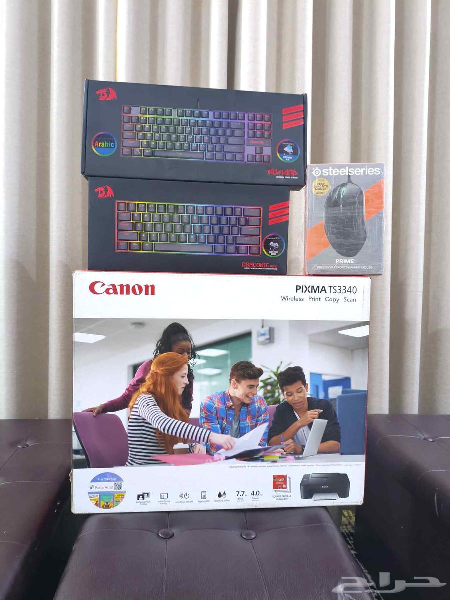 مجموعه مكونه من طابعه كانون كيبورد ريد دراقون ماوس ستيل سيري64569192899843110