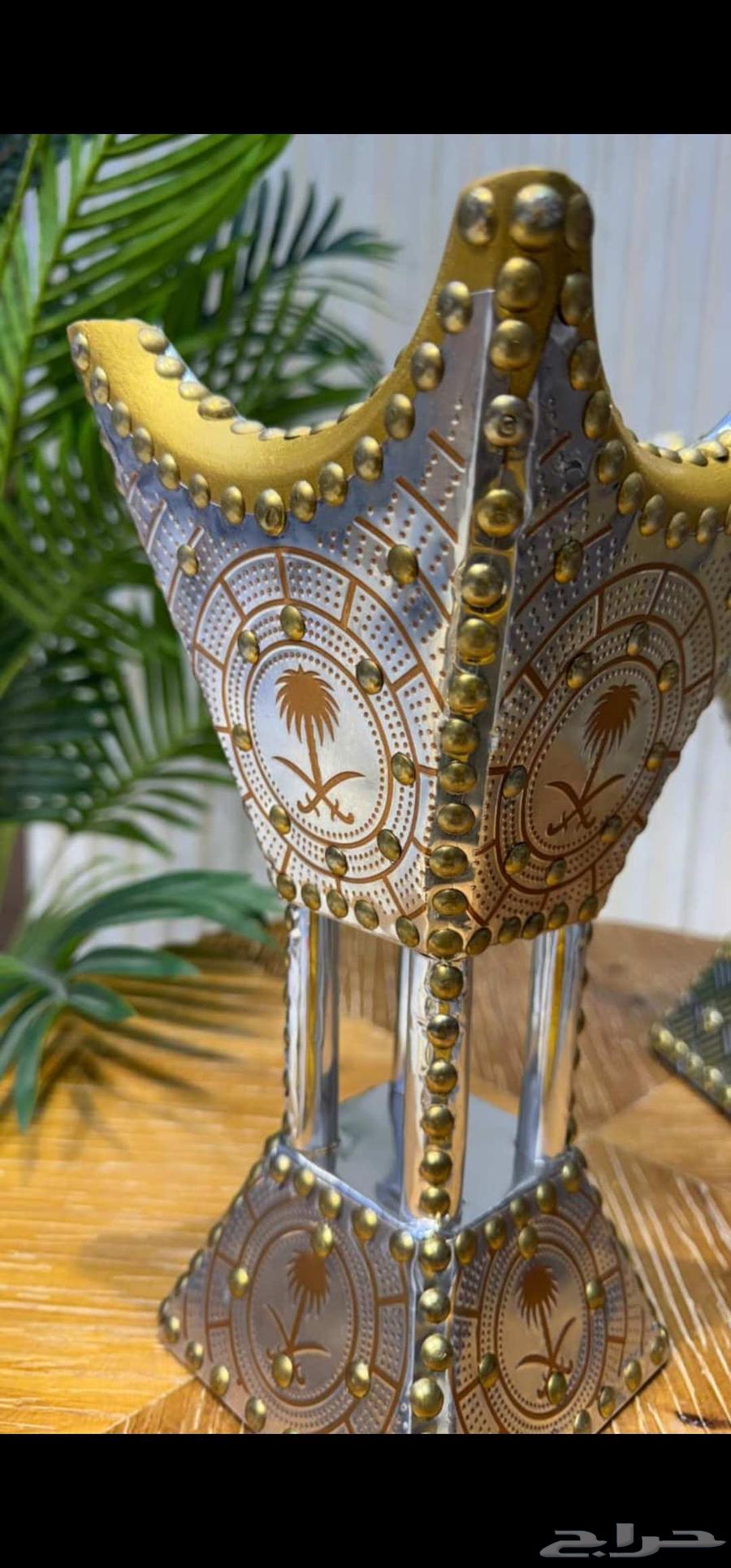 طقم مباخر باكستاني سيفين ونخلة لون فضي بالبني مبخرة سيفين و64589990003201112