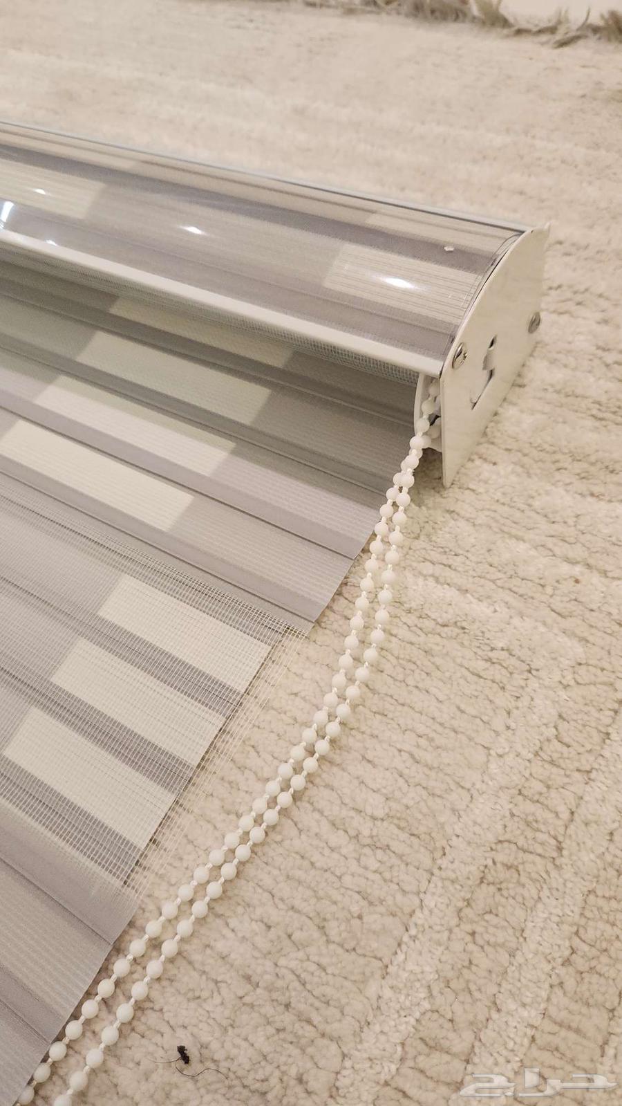 ستارة مطبخ أو حمام رمادي وأبيض عرض متر وطول 2 متر64593350028289111