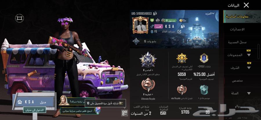 حساب ببجي للبيع على السوم64594899143171111