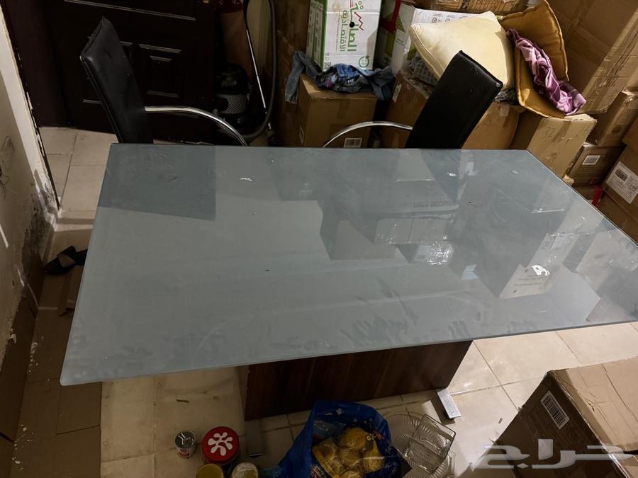 طاولة طعام قزاز مع 6 كراسي64588930701442113