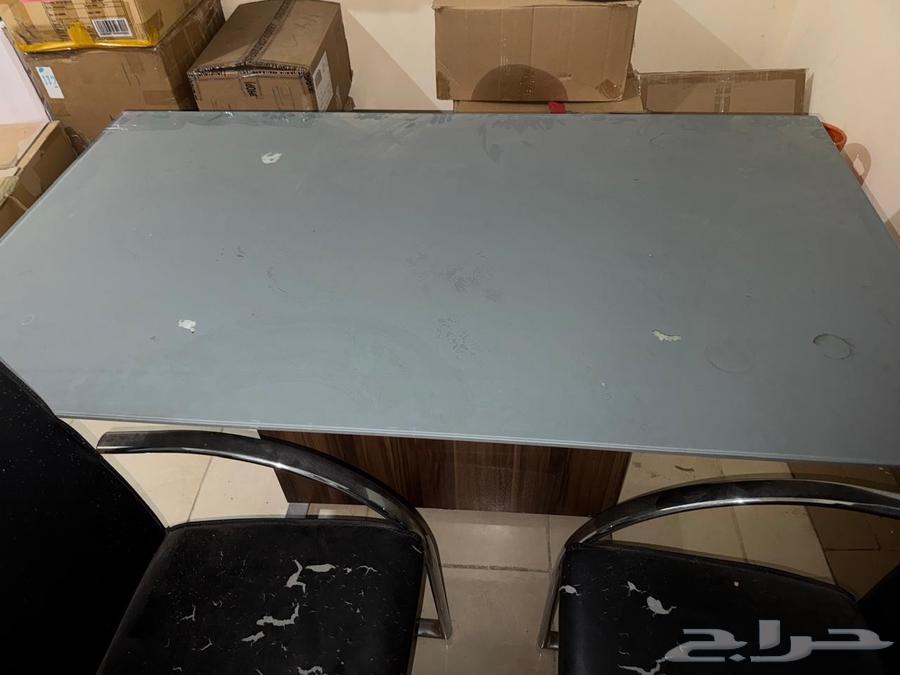 طاولة طعام قزاز مع 6 كراسي64588930701442110