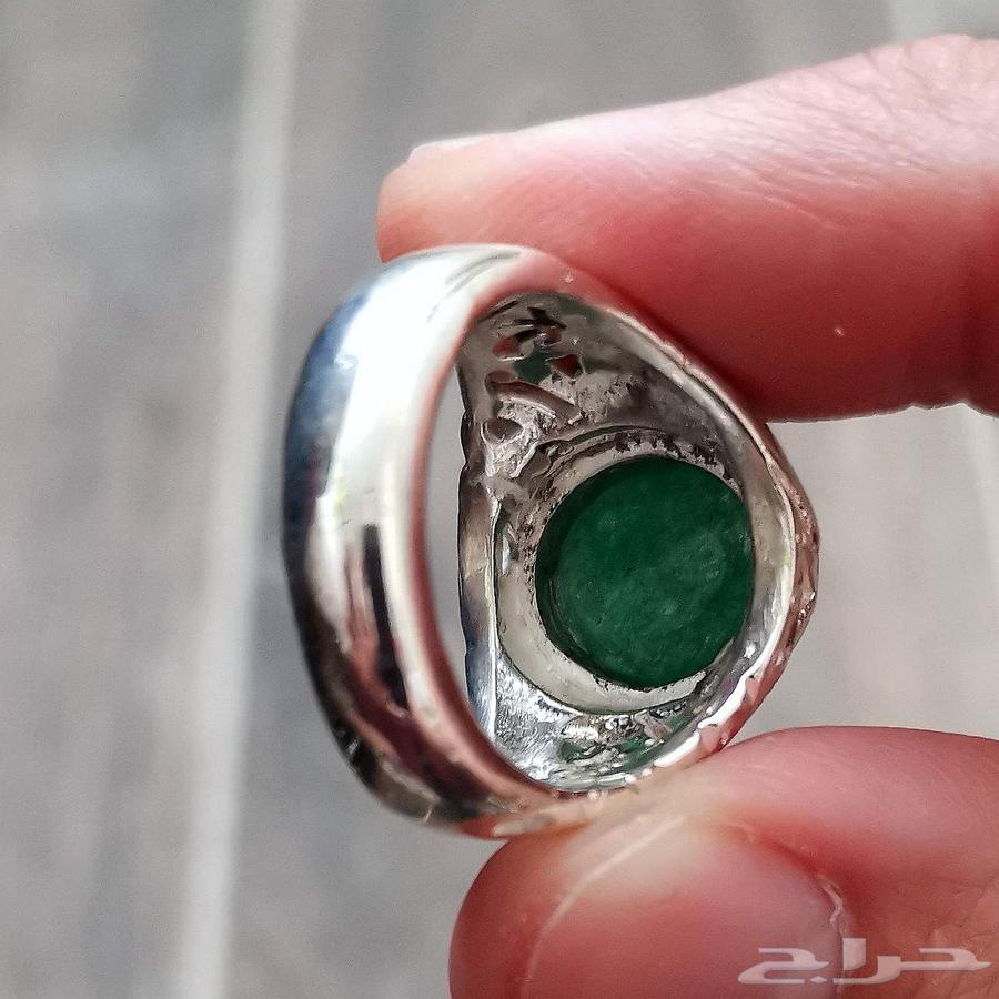 خاتم فضة زمرد هندي طبيعي64593790164099113