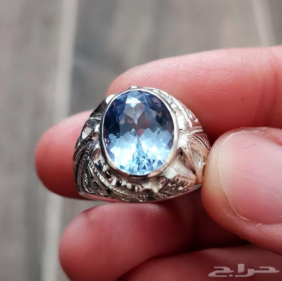 خاتم فضة توباز برازيلي64588470087299110