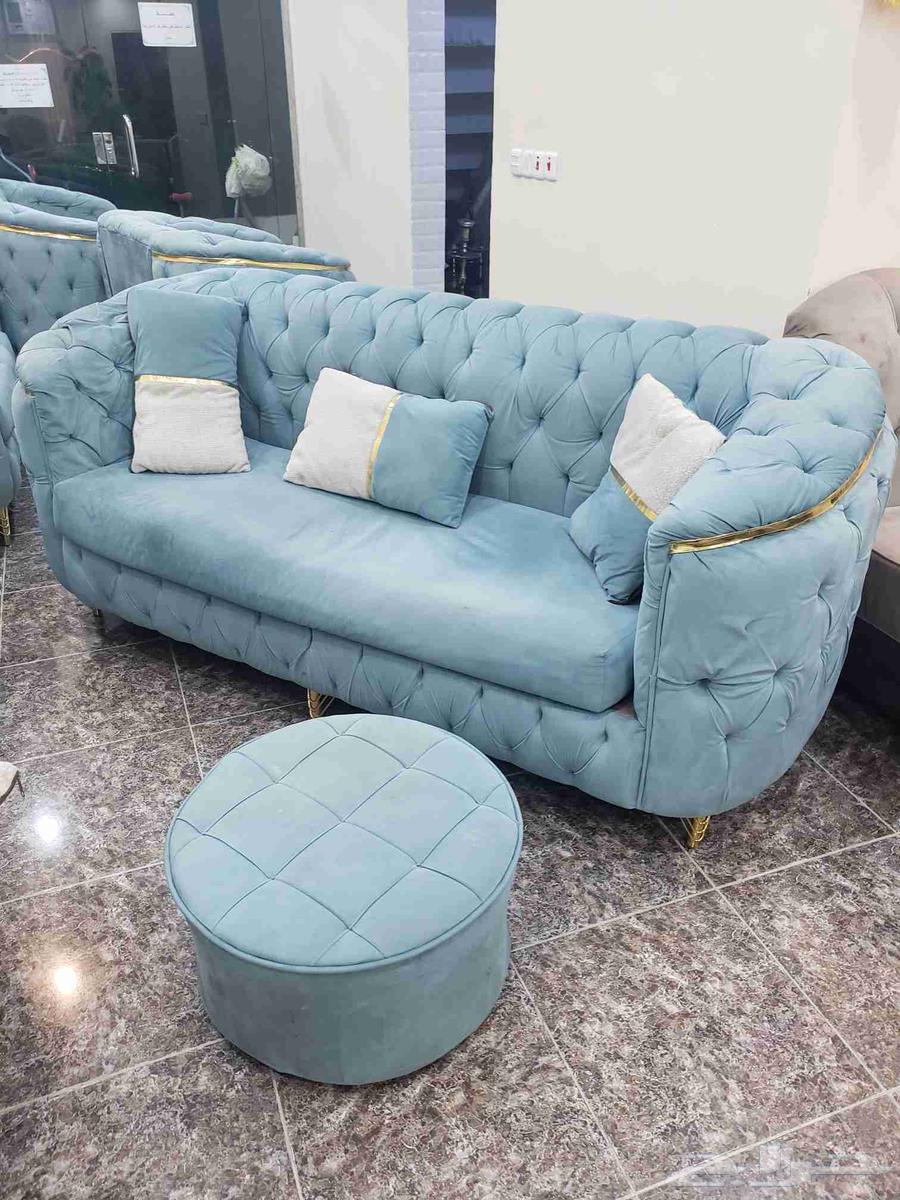 5-piece used sofa for sale in excellent condition, light green color A64594287636738112