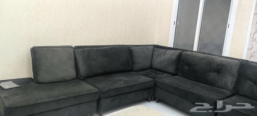 Gray L-shaped sofa, dark gray64596427859713111