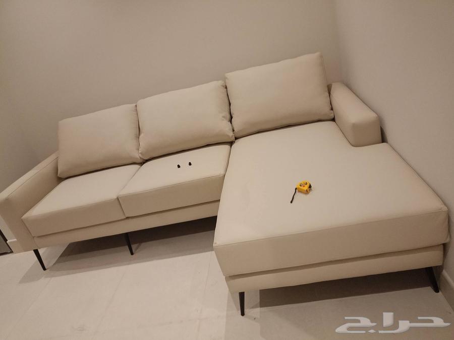 L-shaped leather sofa, same dimensions shown, new and never used for exit64592588830723110