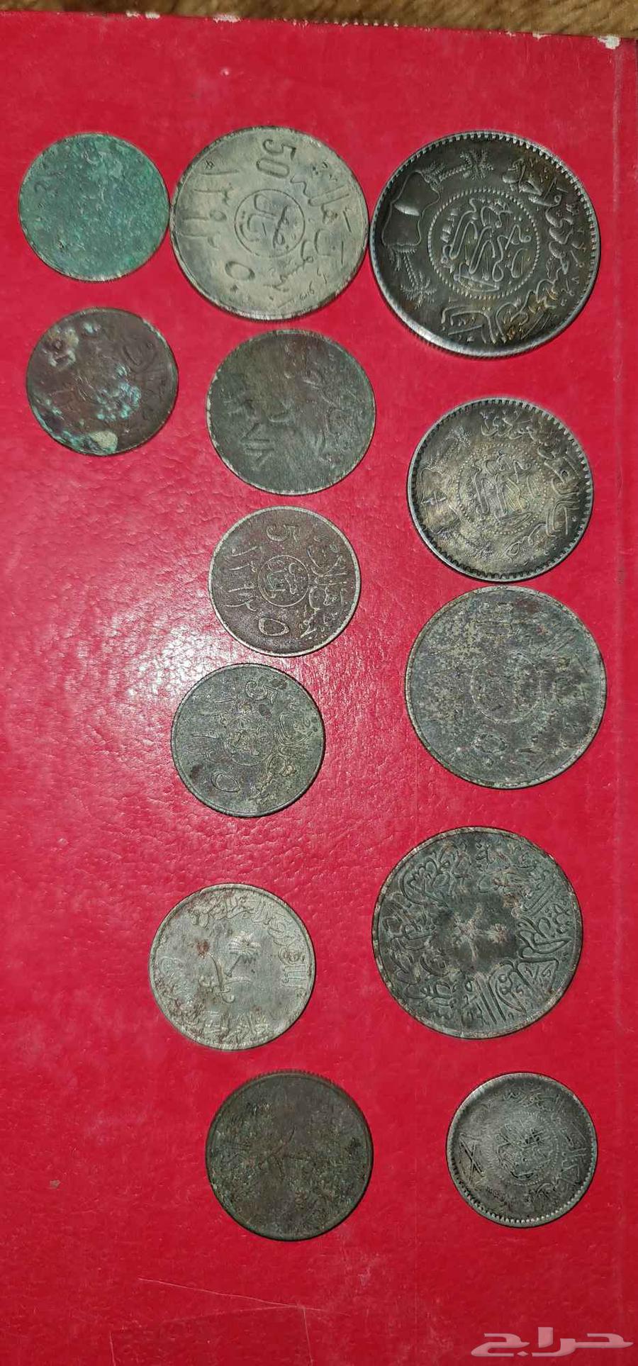 مجموعة ريالات سعودية قديمة فضية ونحاسية ريال64589928340482110