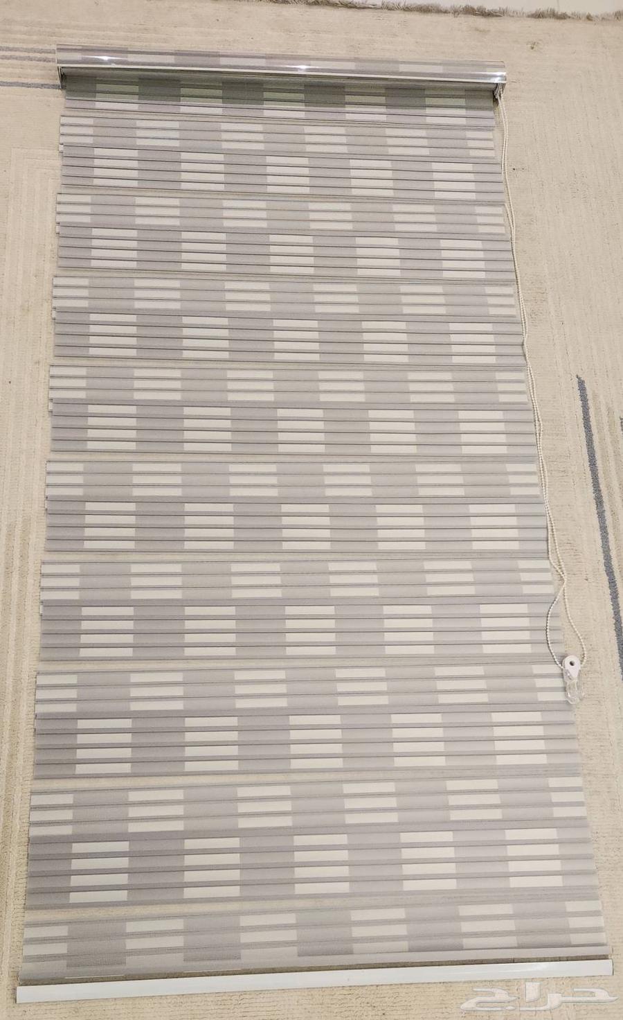 ستارة مطبخ أو حمام رمادي وأبيض عرض متر وطول 2 متر64593350028289110