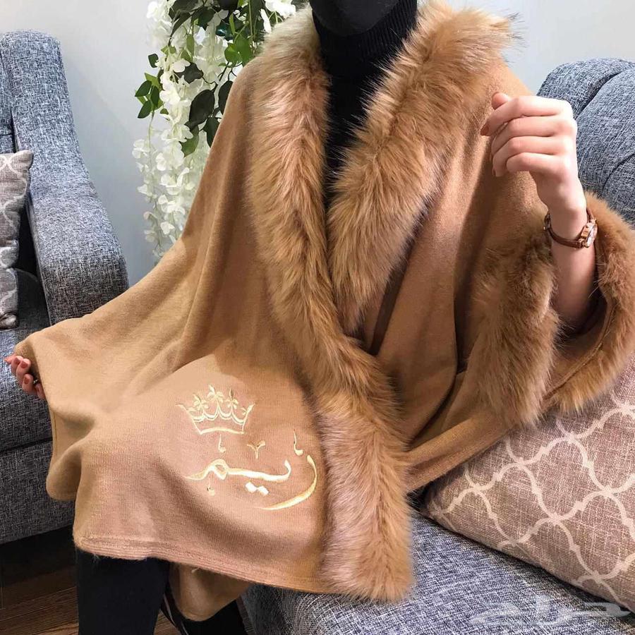 عروض خاصه شالات الفخامة الشتويه قماش صوف بأطراف فرو ناعم64598093880323110