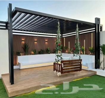 تنسيق حدائق شلالات ونوفير مظلات غرف زجاج64157739594625113