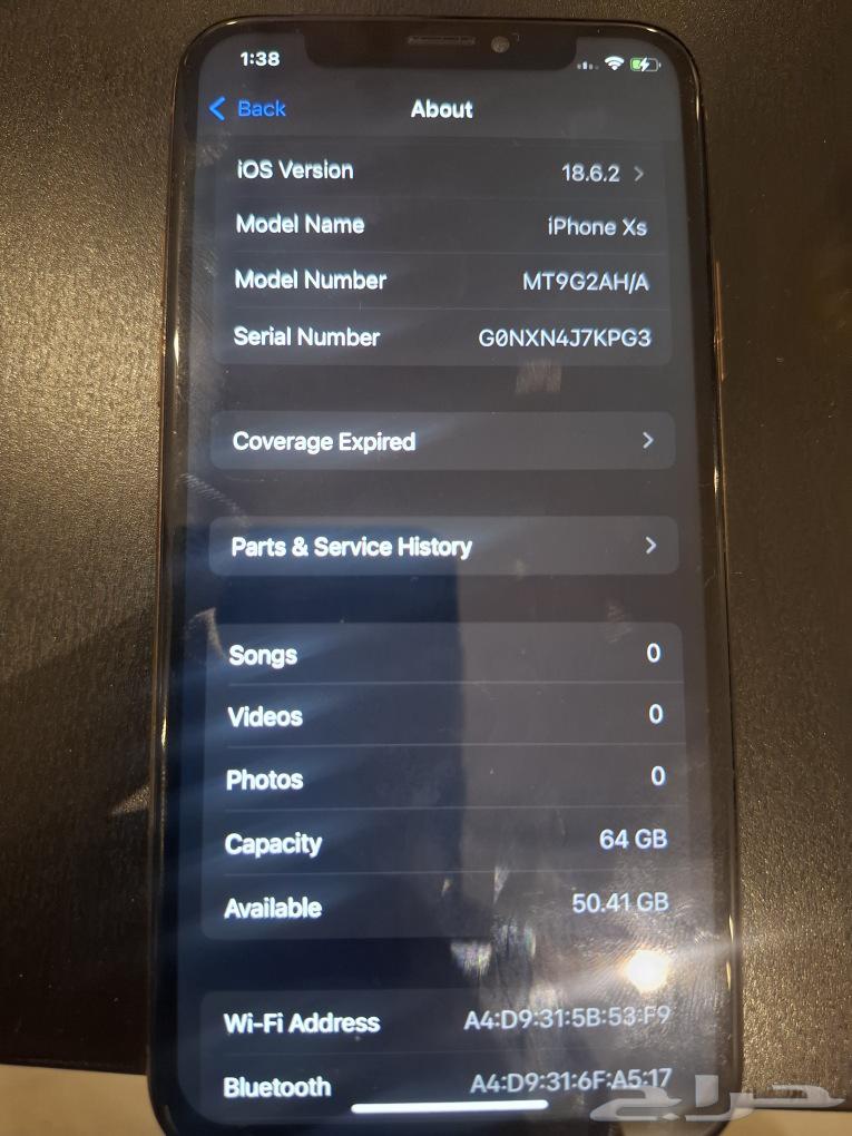 أيفون اكس اس   iPhone xs نظيف اللهم مدخل شاحن مو ثابت64597127015170110