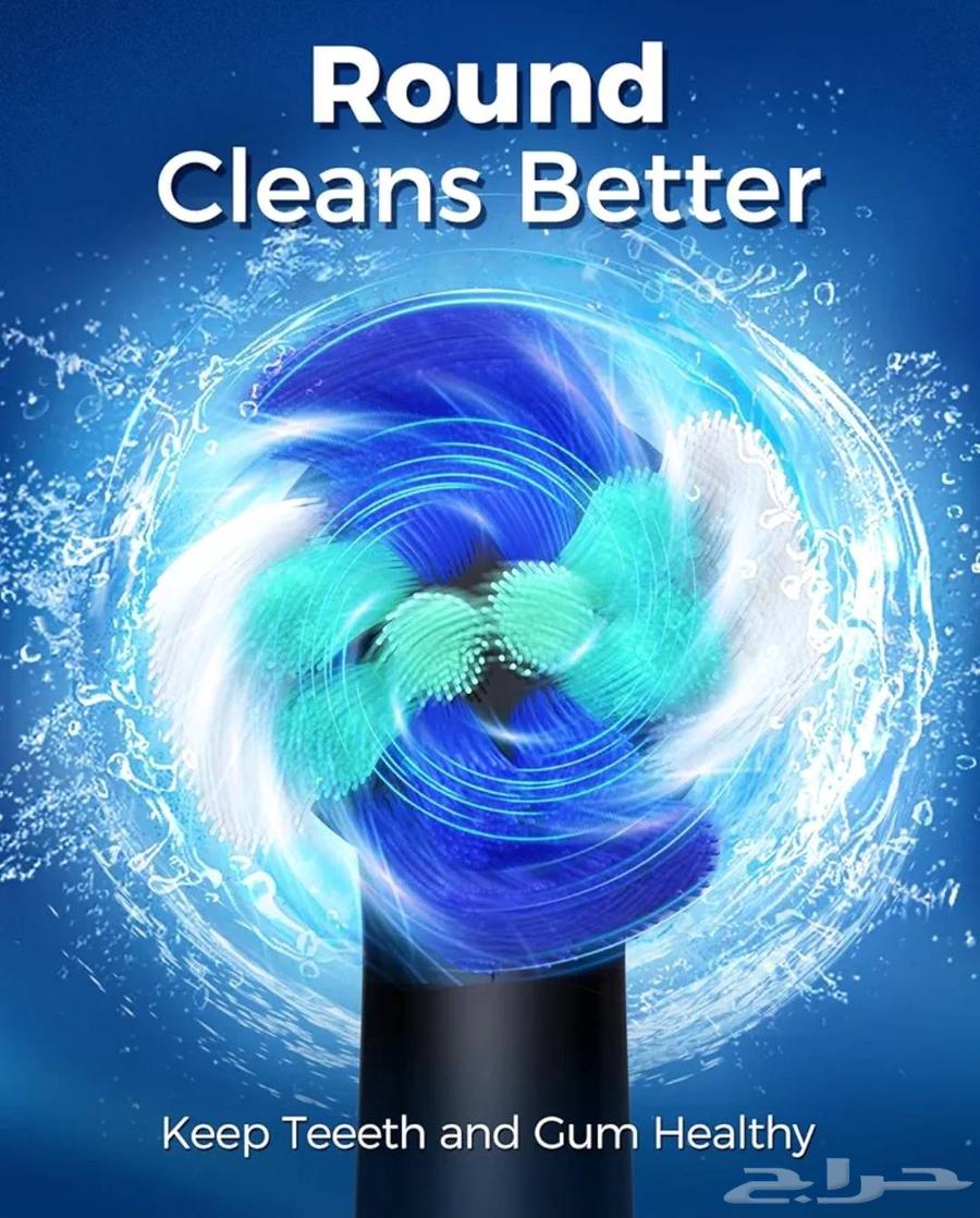 فرشاة اسنان الكترونية تعمل بالشحن مع 8 رؤوس64606347964673113