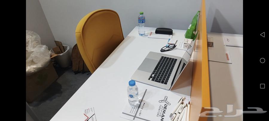 مكتب مشترك خشب مع 2 كراسي دوار جلد بقواعد ستيل صناعة تركية64612251491074114