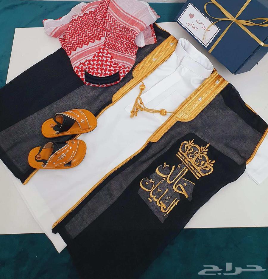 طقم ولادي ثوب سعودي شماغ مشبوك وصندل وبشت تطريز حسب الطلب64616394438531111