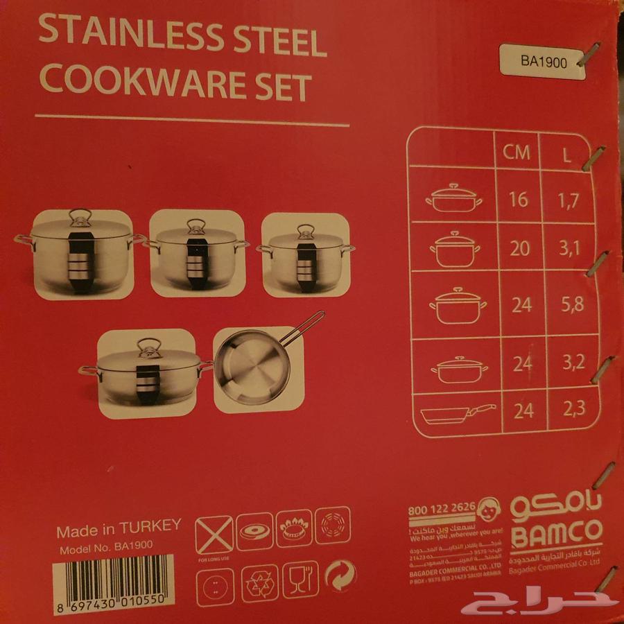 طقم قدور ستانلس ستيل جديد صناعة تركية 9 قطع للبيع64623692112770112