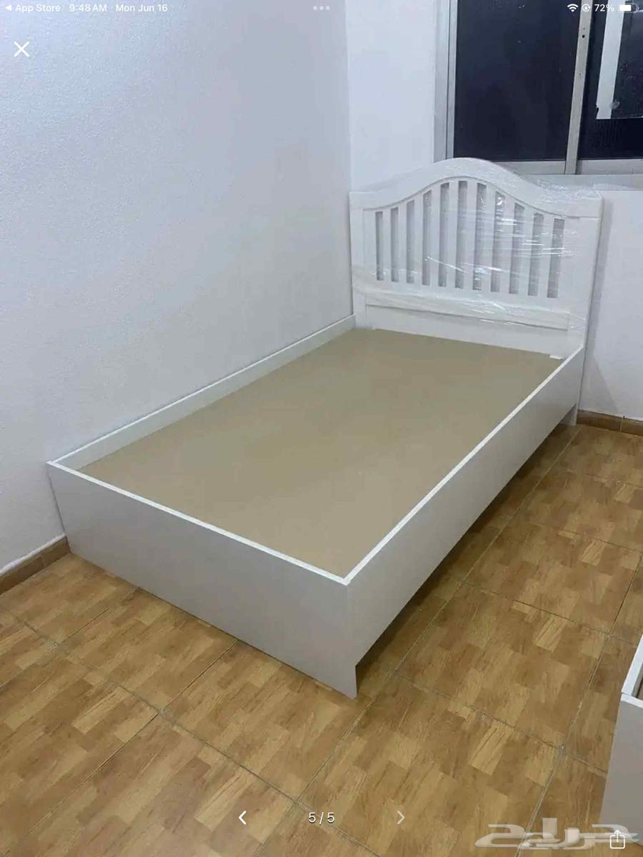 سرير خشب نفر نص أبيض 120_190 جديدة64616517572994113