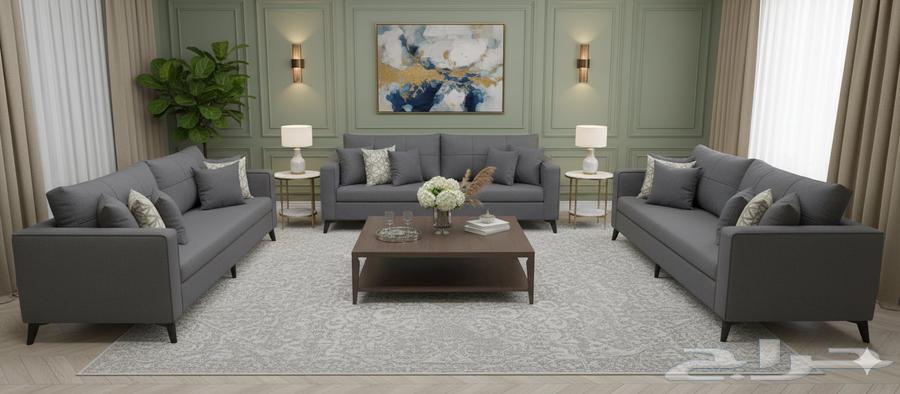 Price 1200 SAR: New Ready-made Sofa Set, 5 Pieces for 11 People – Available for Those Who Need It64620205154306111