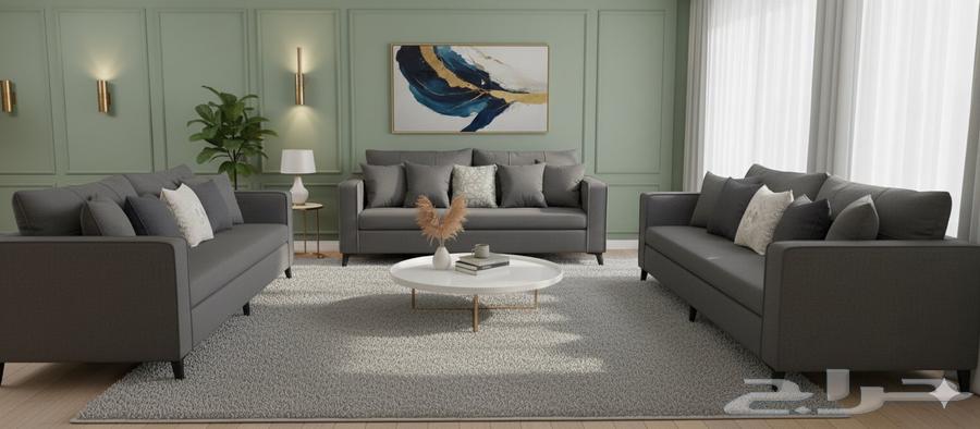 Price 1200 SAR: New Ready-made Sofa Set, 5 Pieces for 11 People – Available for Those Who Need It64620205154306112