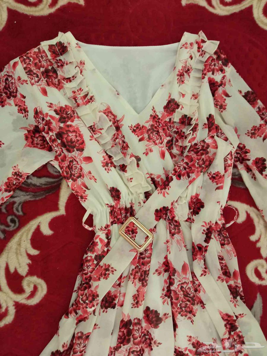 فستان جديد ابيض واحمر انيق جدا64616715888002112