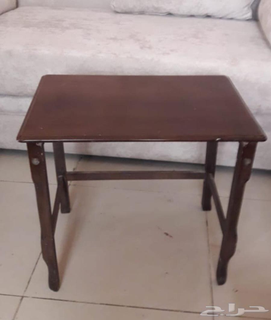 طقم كنب 3 قطع مع طربيزات خشب64626408554113110