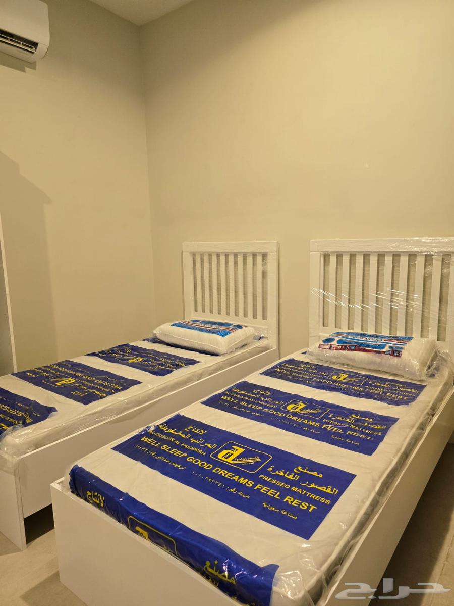 سرير خشب نفر واحد الون ابيض جديد64414302881411114