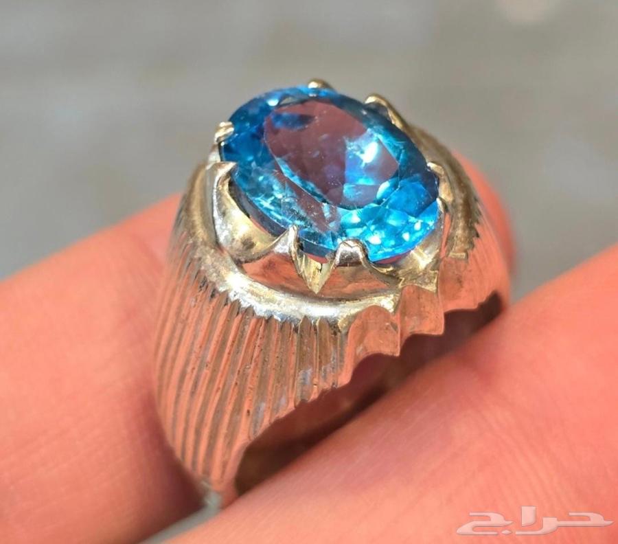 خاتم من جوهرة التوباز الازرق64418675980035110