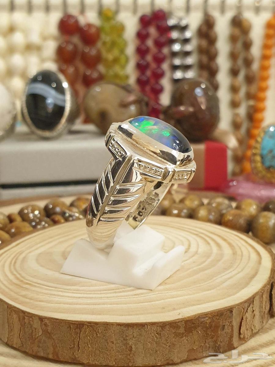 خاتم اوبال إثيوبي طبيعي لون مميز فل فاير64413891578755114