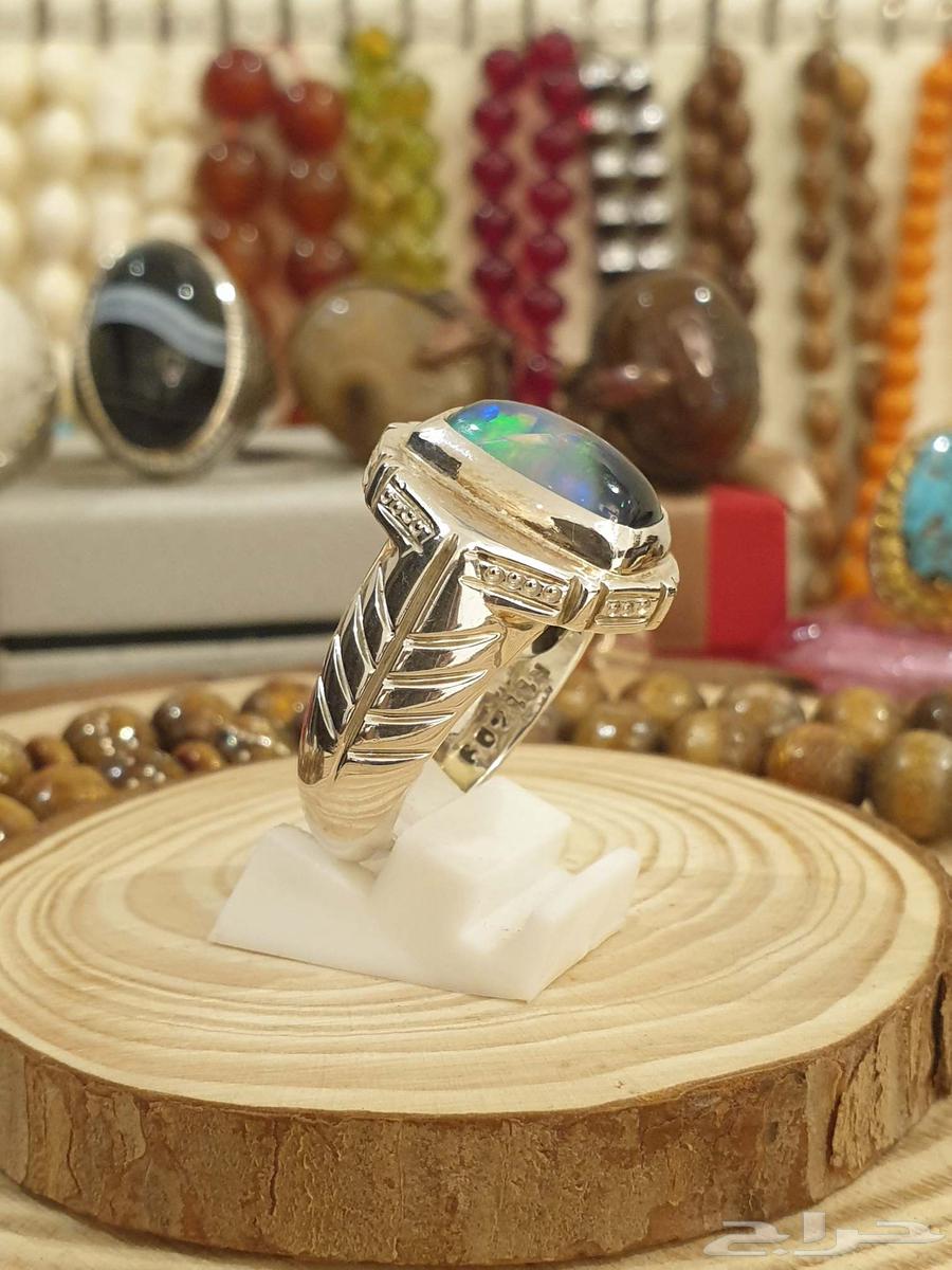 خاتم اوبال إثيوبي طبيعي لون مميز فل فاير64413891578755112