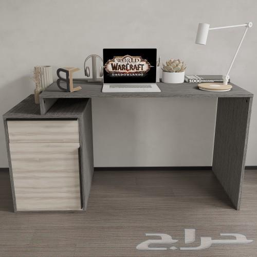 Light gray study office with dark gray hanging cabinet64413599611393110