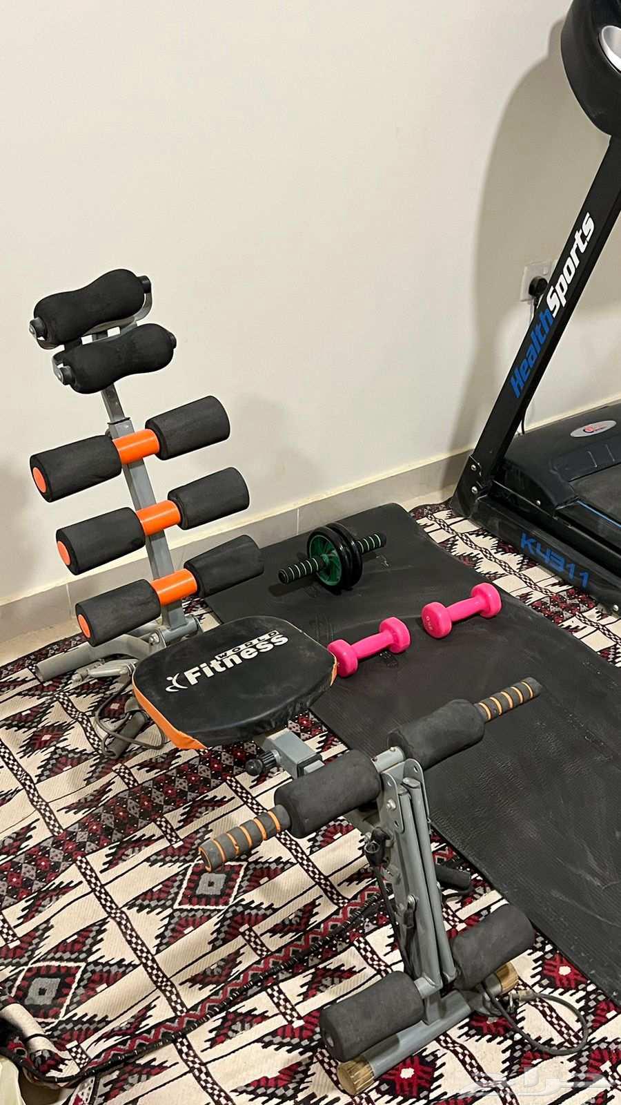 الة سير و كرسي تمارين متعدد و دنابل و بساط يوجا64418445316355114