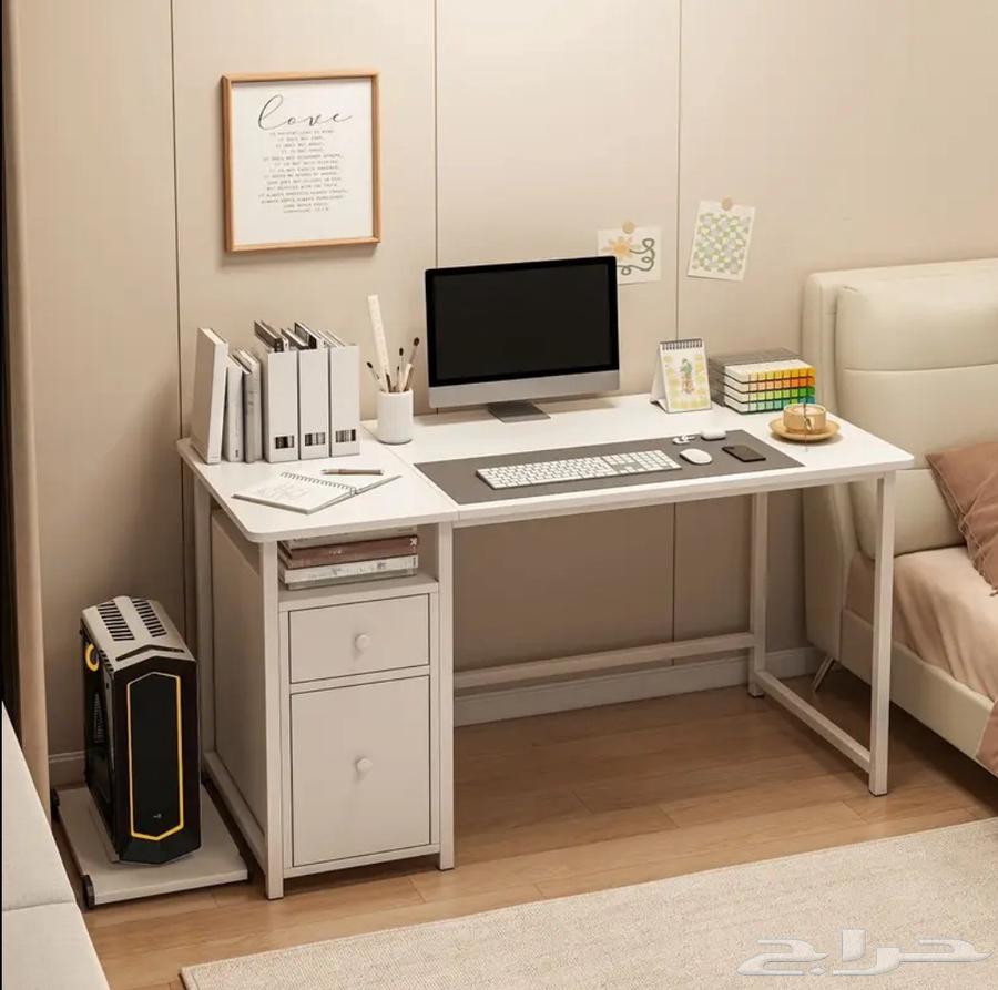 مكتب رائع فخم مقاس 120 بخزنة و درج و قاعدة PC64423022428673110