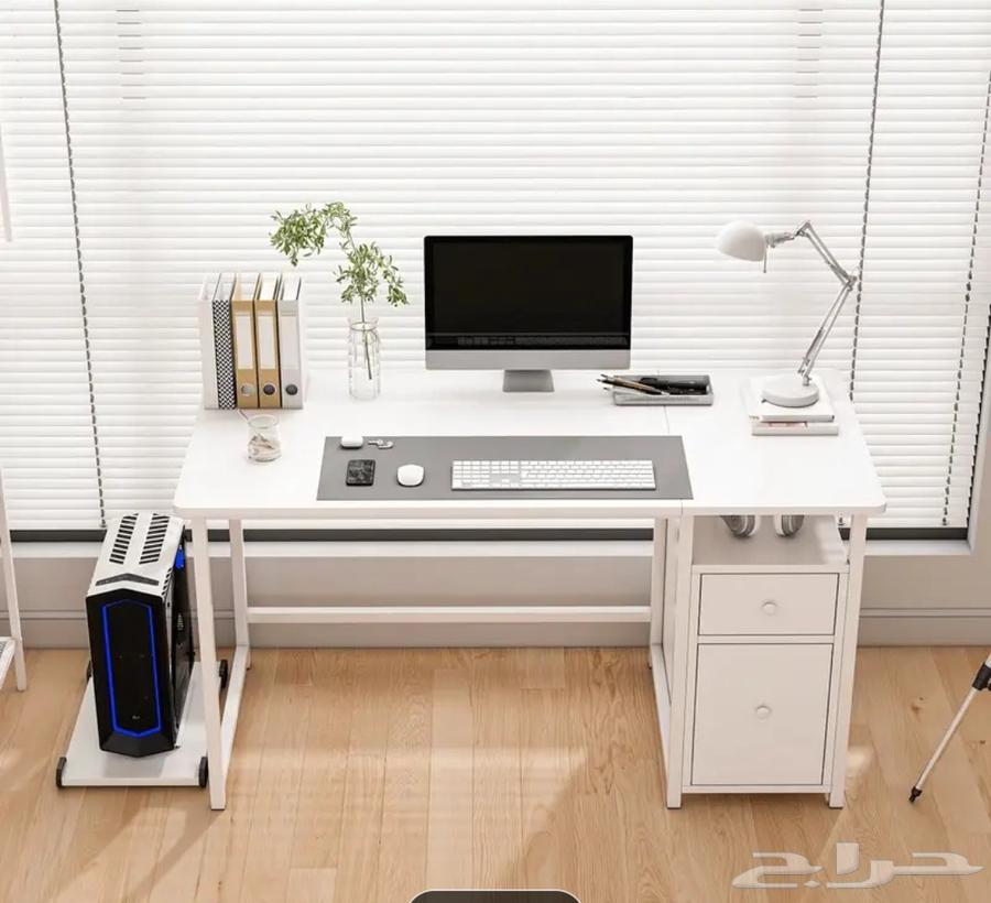 مكتب رائع فخم مقاس 120 بخزنة و درج و قاعدة PC64423022428673111