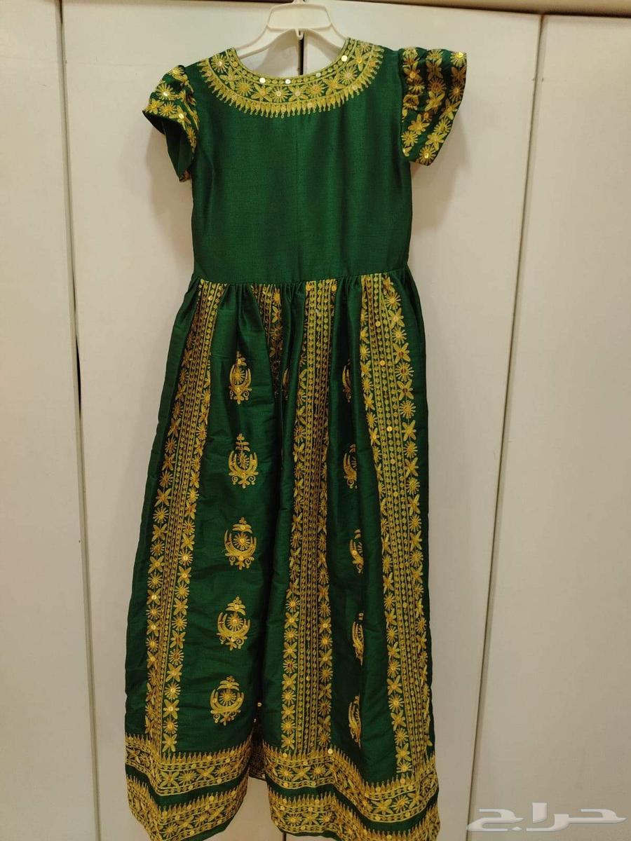 فستان بحريني مطرز أخضر64422380893313111