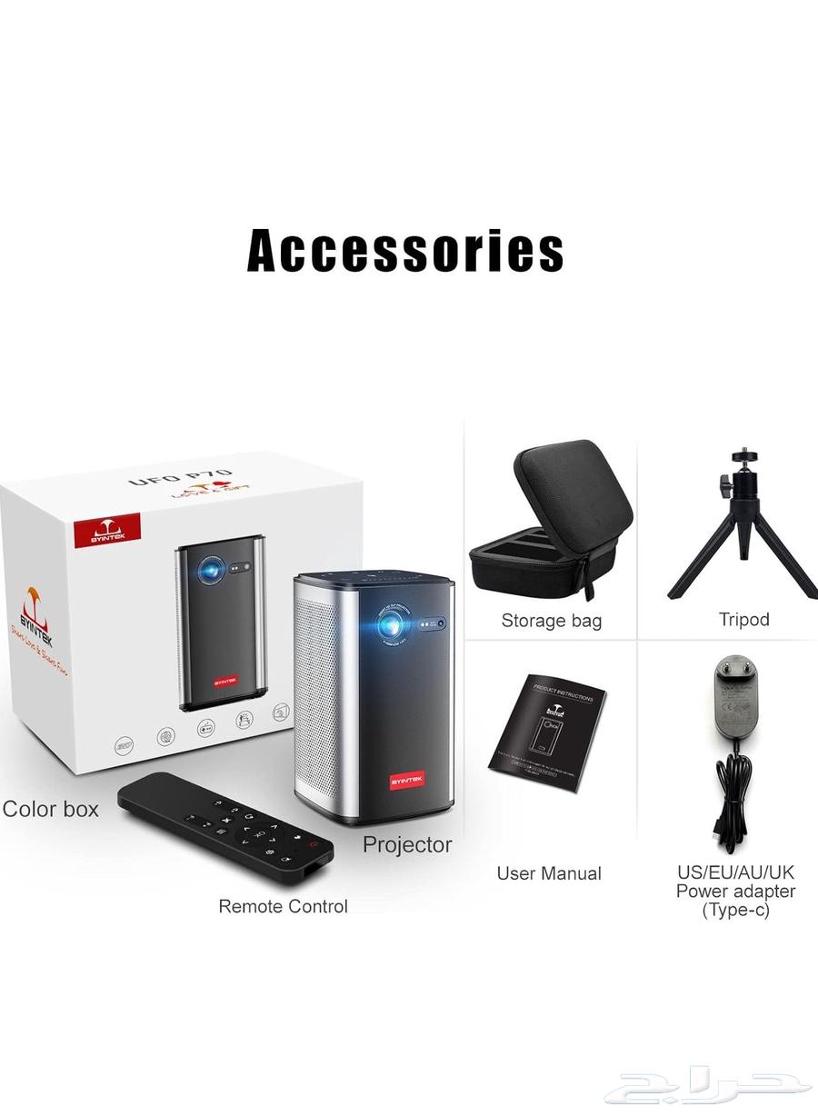 جهاز عرض بروجيكتر ذكي BYINTEK P70 Pro متنقل جديدة64420229474689110