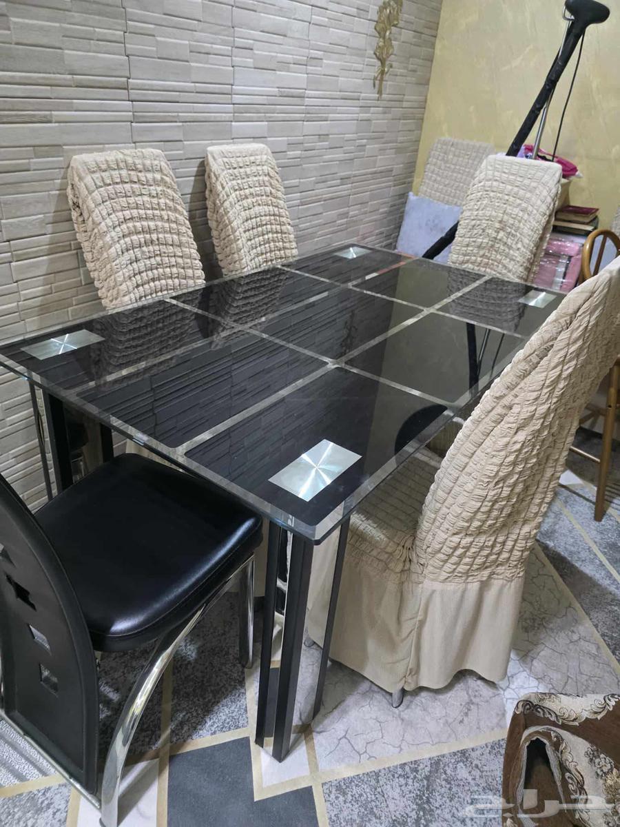 Excellent glass dining table and 8 chairs with 8 table covers, glass TV stand with64422028279299112
