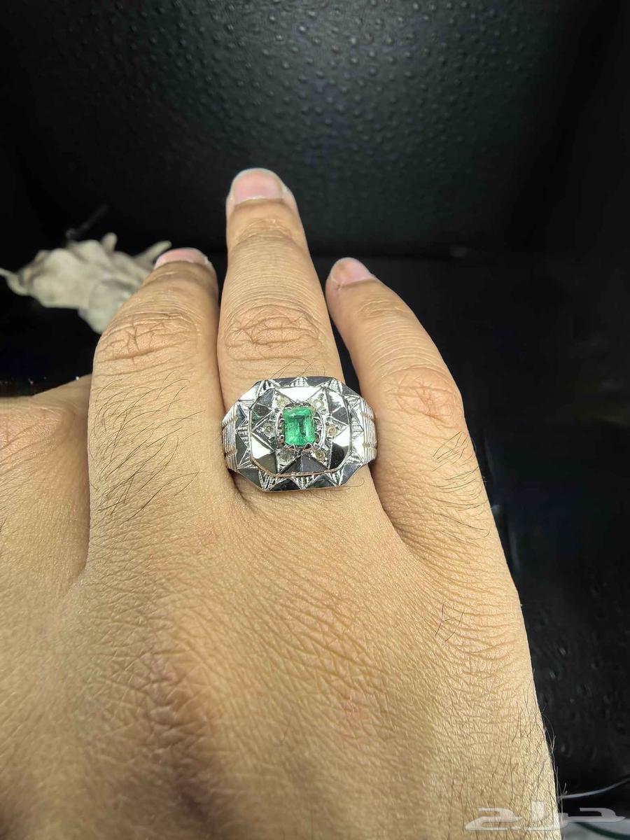 خاتم زمرد بنجشيري مرصع بالألماس64426201206659111