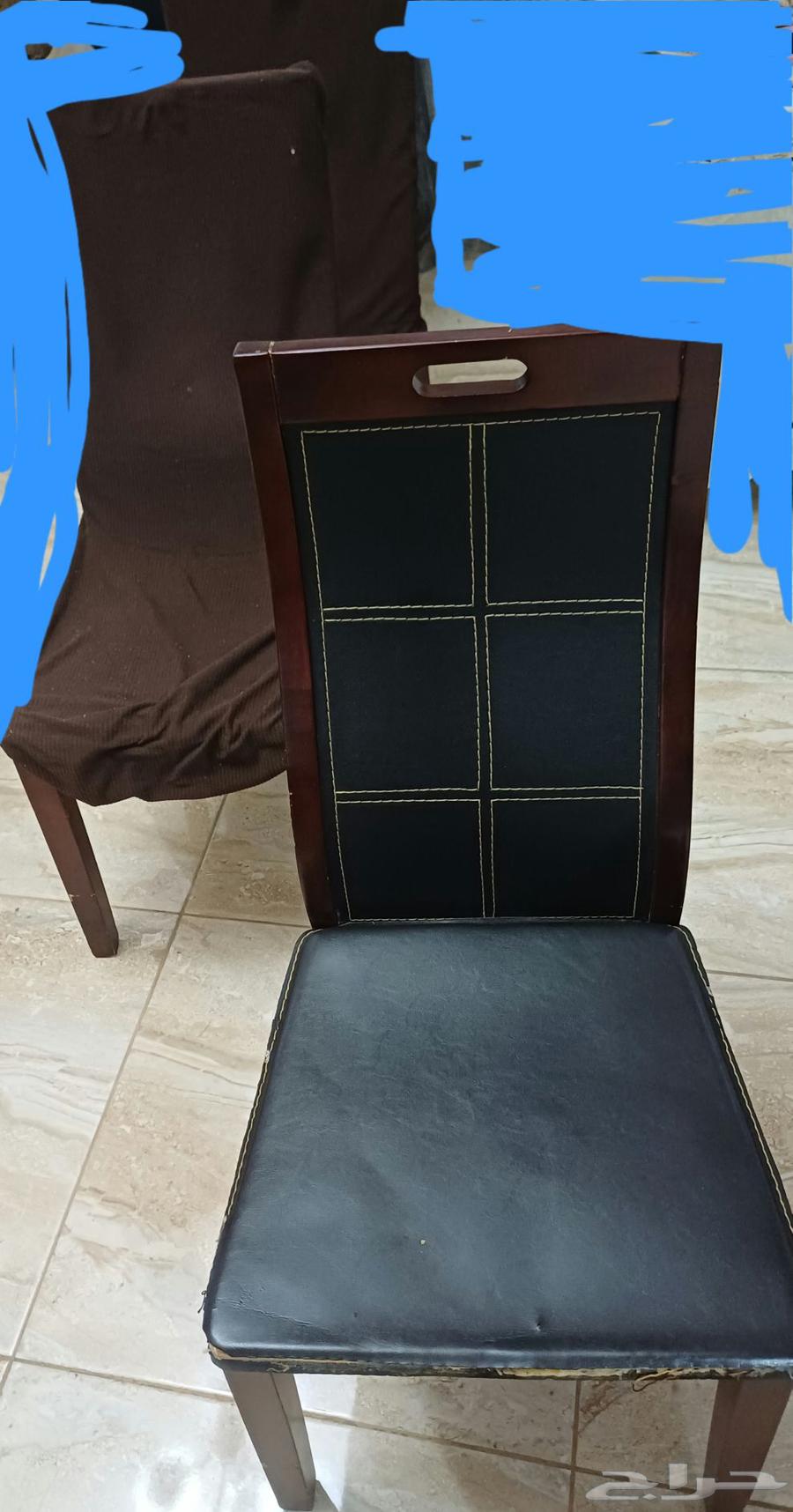 5 كراسي خشب مستعملين64419851648643110