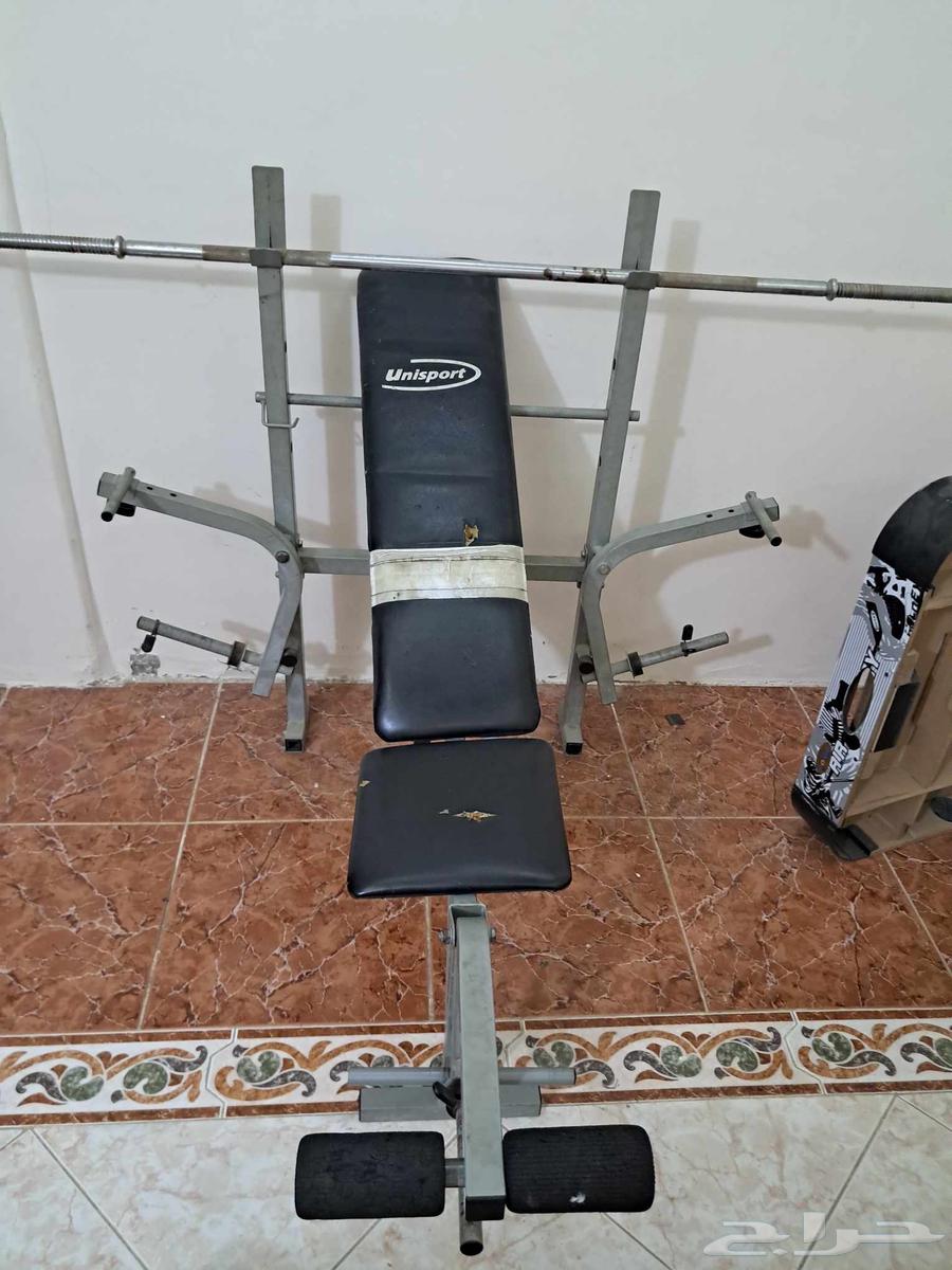 كرسي تمارين أثقال مع بار طويل64429491242626110