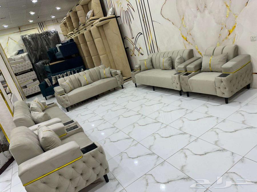 كنب جديد جاهز تتوفر جميع الألوان بااسعار مناسبه من 1500 شامل64428820395395112