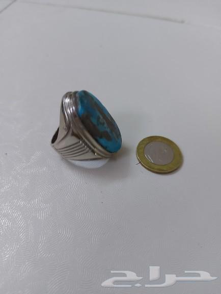 خاتم فضة بحجر فيروز نشابوري64431102370433110