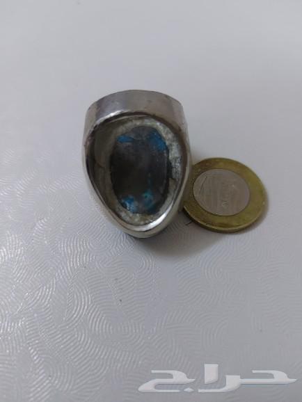 خاتم فضة بحجر فيروز نشابوري64431102370433112