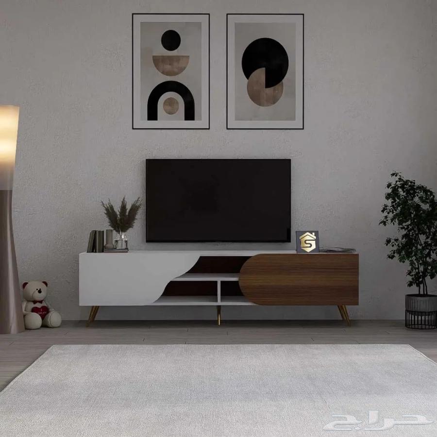 طاولة تلفزيون مودرن بأرجل معدنيه64438578663298111