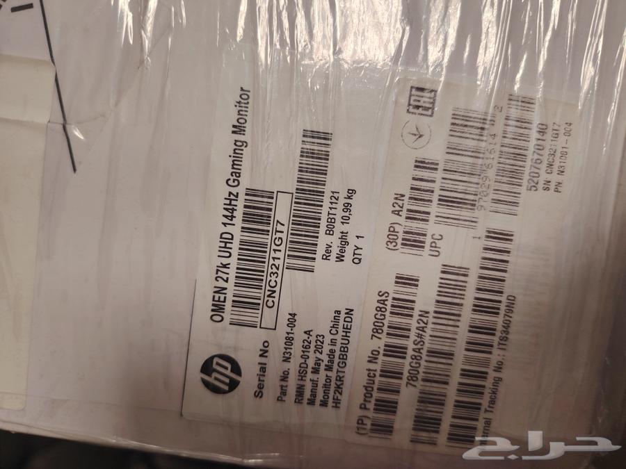 شاشة قيم اتش بي 27 بوصه omen 27k uhd 144Hz Gaming64439609917954113