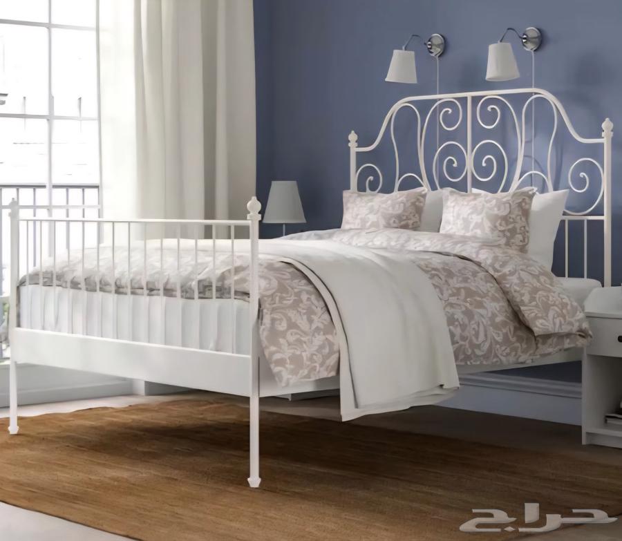 Ikea iron bed frame, 2 meters by 140 cm, in excellent condition with a new mattress available64434958982529110