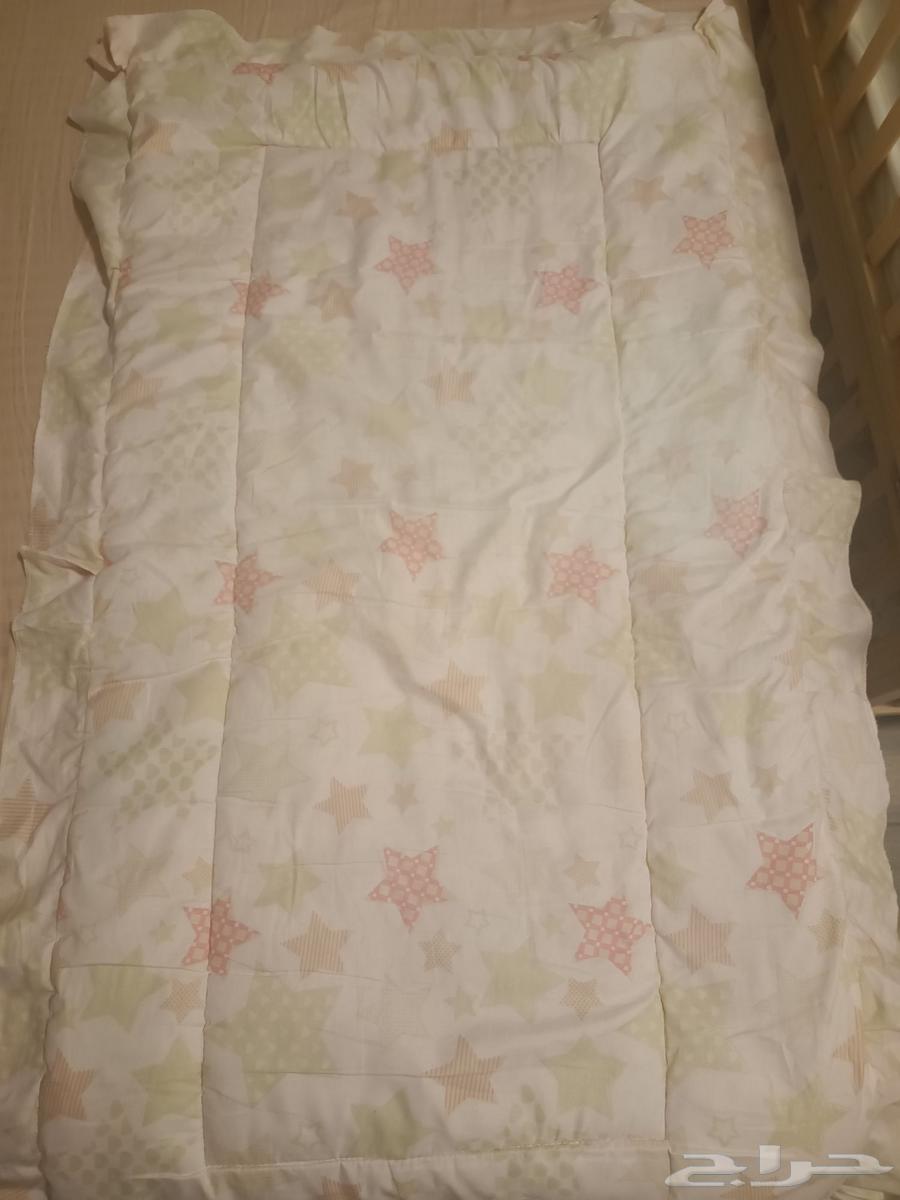 سرير أطفال خشب مرتبه 110 60 شرشف و جوانب64436038175106112